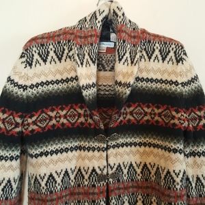 Susan Bristol Wool Shawl Neck Cardigan Sweater